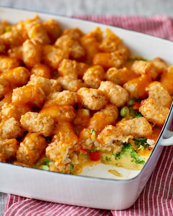 Veggie-packed Tater Tot breakfast bake