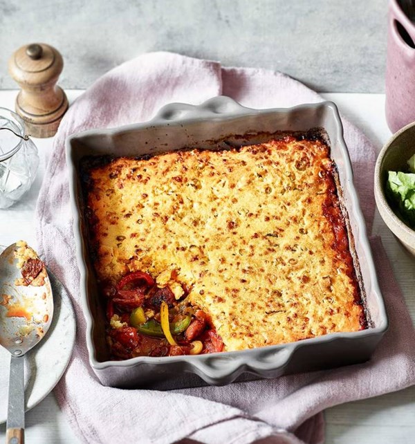 Veggie pepper and chilli bean pie