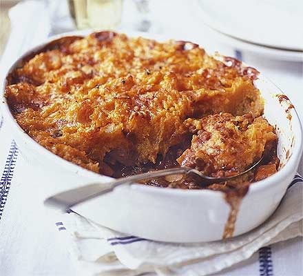 Veggie shepherd's pie with sweet potato mash
