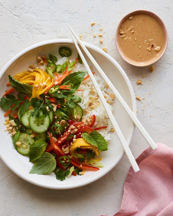 Veggie spring roll bowl