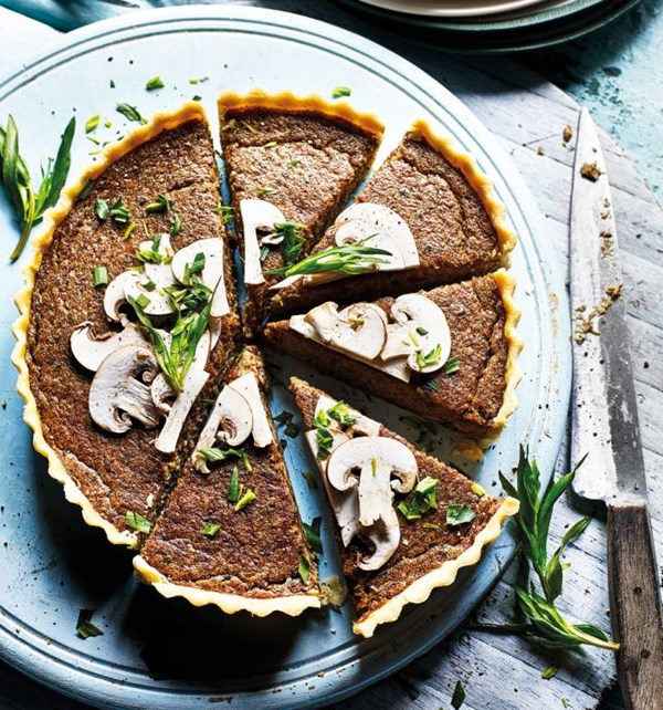 Velvety mushroom tart