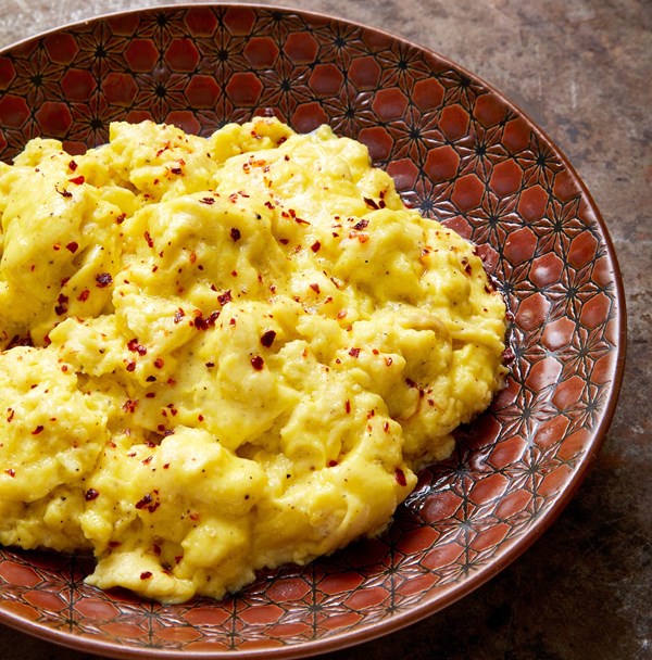 Velvety Turkish scrambled eggs with yogurt
