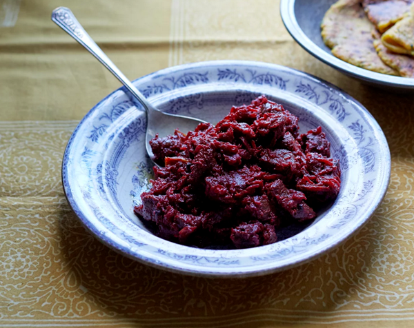 Venison and beetroot curry with black cardamom and cloves