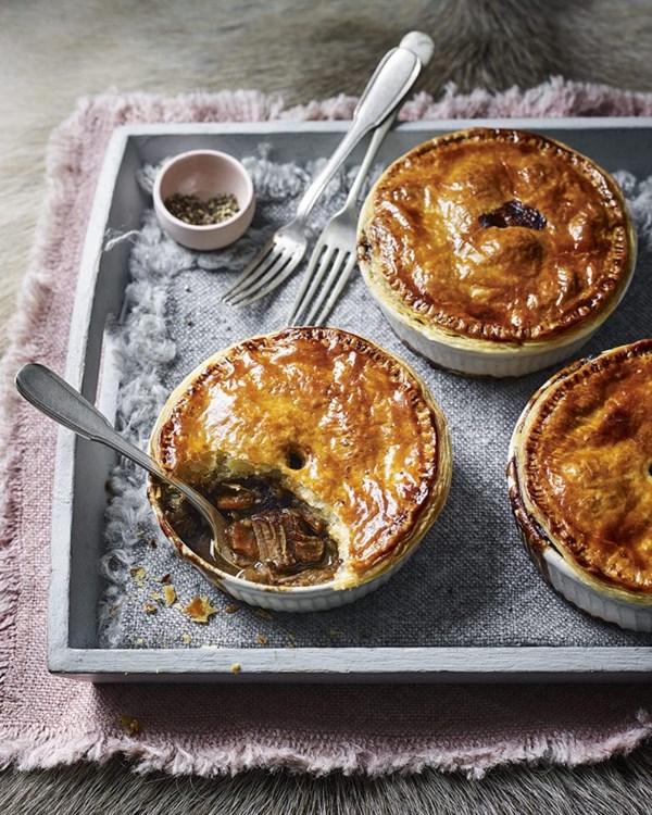 Venison and stout pot pies