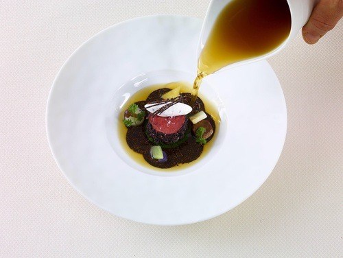 Venison consommé with black truffle