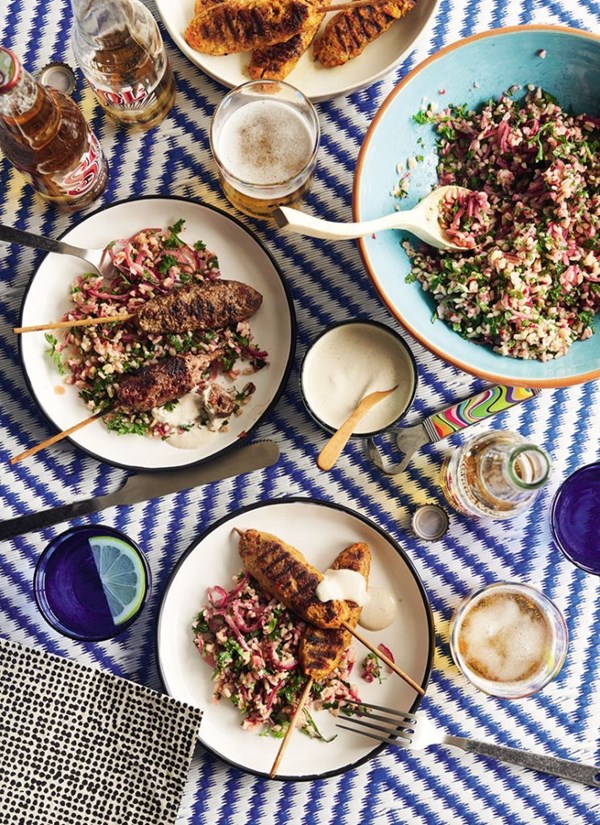 Venison kofta with radish and marinated onion tabbouleh