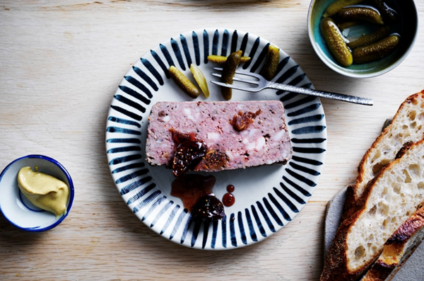 Venison, orange and fig terrine