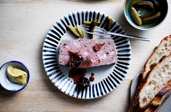 Venison, orange and fig terrine