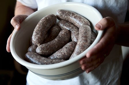 Venison sausage with sage and juniper
