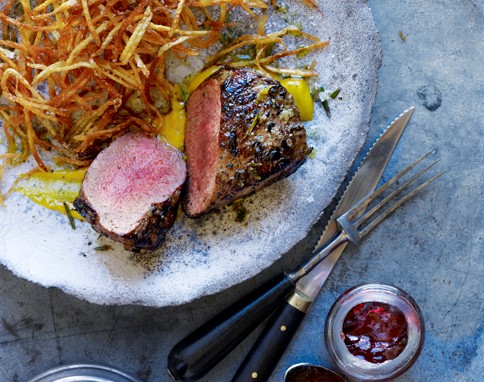 Venison steak-frites