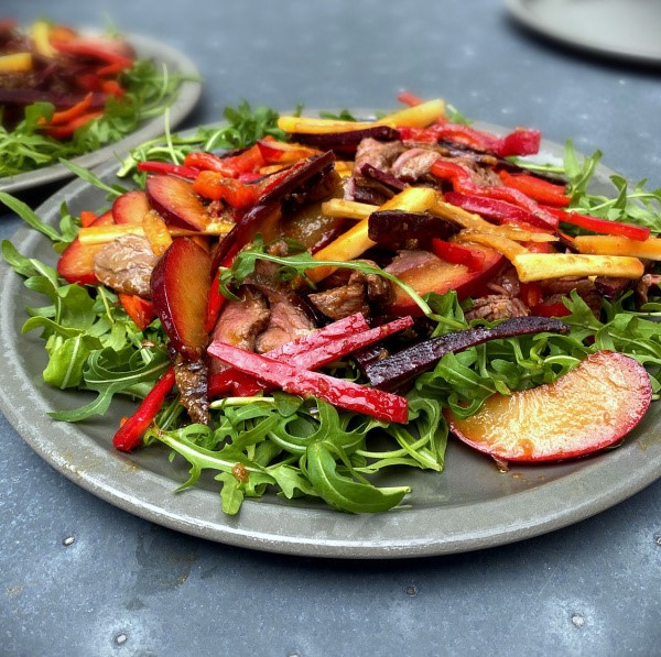 Venison steak salad