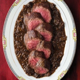 Venison with morel sauce
