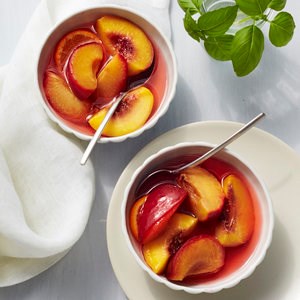 Vermouth-poached stone fruit