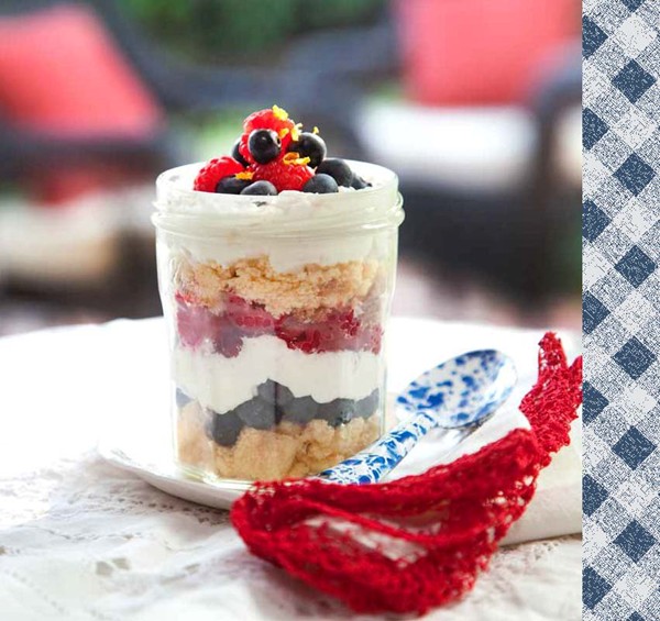 Very berry trifle in a jar