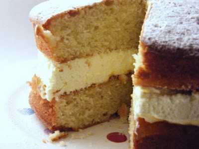 Victoria sponge with lemon curd cream & jam