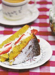 Victoria sponge with strawberries & cream