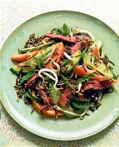Vietnamese beef, wild rice and papaya salad