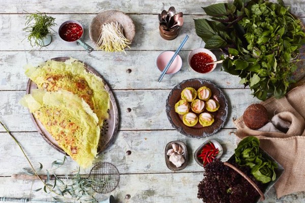 Vietnamese crispy pancakes with pork and prawns (Bánh xèo miền nam)