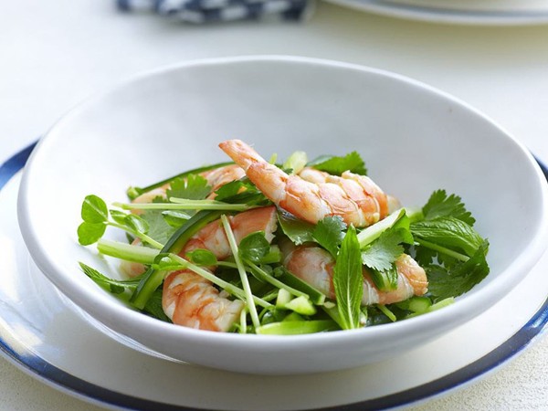 Vietnamese cucumber and prawn salad