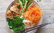 Vietnamese dumpling noodle bowl