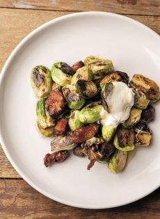 Vietnamese-glazed Brussels sprouts with Greek yogurt and honey