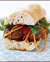 Vietnamese grilled pork meatball sandwiches
