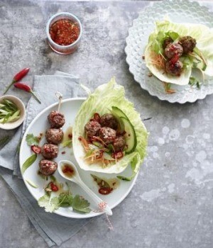 Vietnamese grilled pork meatballs