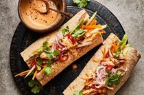 Vietnamese-inspired bánh mì with slow-cooked pork