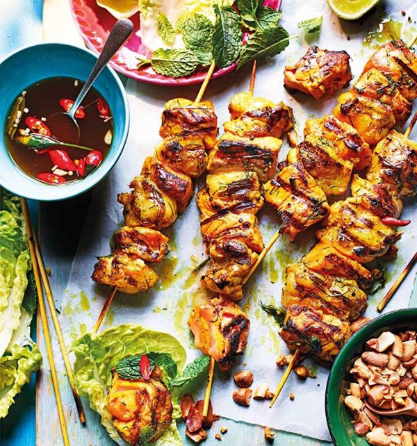 Vietnamese-inspired fish skewers