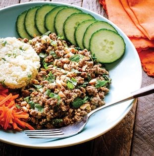 Vietnamese lamb with scallion rice