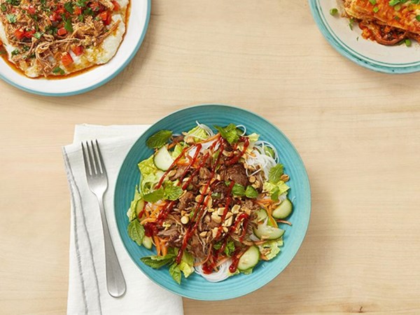 Vietnamese noodle salad with pulled pork 