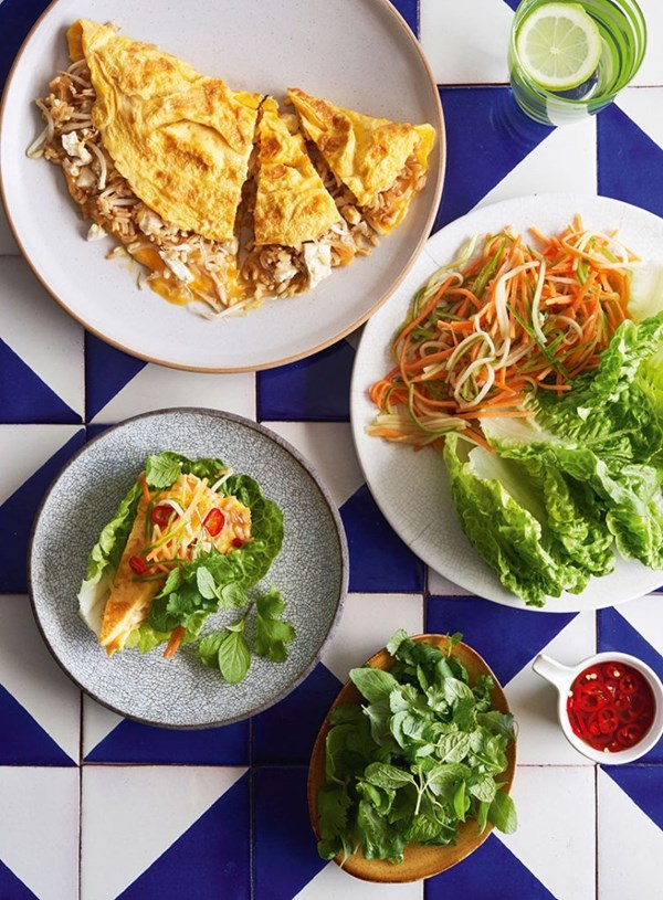 Vietnamese omelette cups with nuoc cham