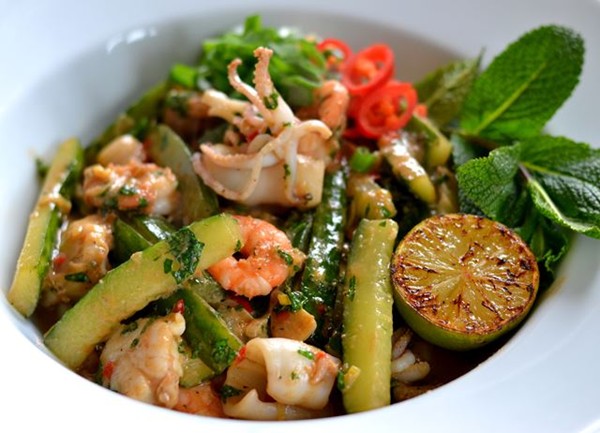 Vietnamese seafood and cucumber stir-fry
