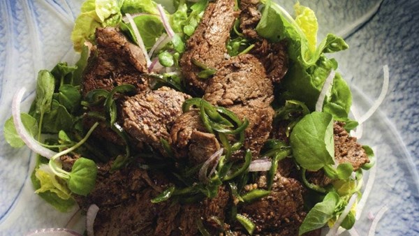 Vietnamese shaking beef salad