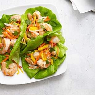 Vietnamese shrimp & mango lettuce wraps