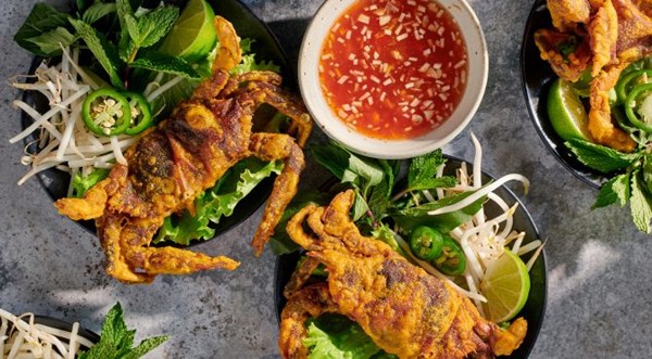 Vietnamese soft-shell crab with nước chấm sauce [Abbe Odenwalder]