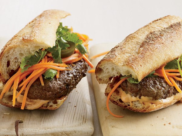 Vietnamese-style banh mi burgers
