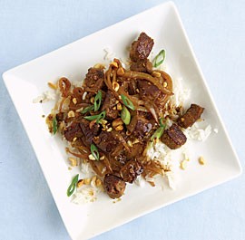 Vietnamese-style beef with garlic, black pepper, and lime