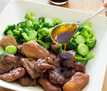 Vietnamese-style caramel chicken with broccoli