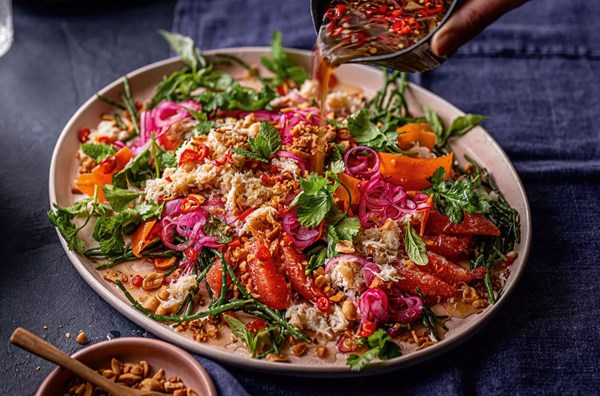 Vietnamese-style crab & red grapefruit salad