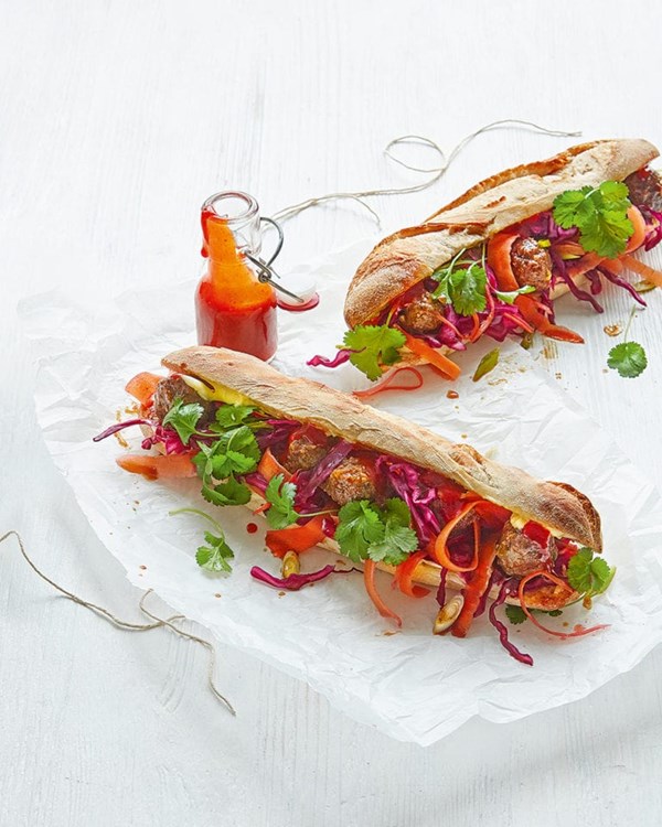 Vietnamese-style meatball subs (Bahn mi)