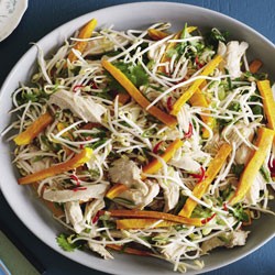 Vietnamese-style pumpkin and poached chicken salad