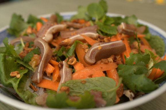 Vietnamese-style spicy pig ear salad
