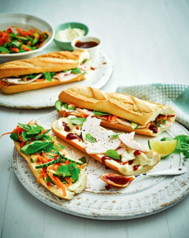 Vietnamese turkey sandwich (Banh mi)