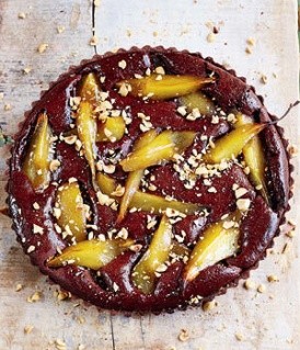 Vin santo & pear chocolate nemesis tart