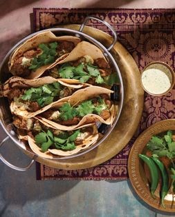 Vindaloo pork tacos