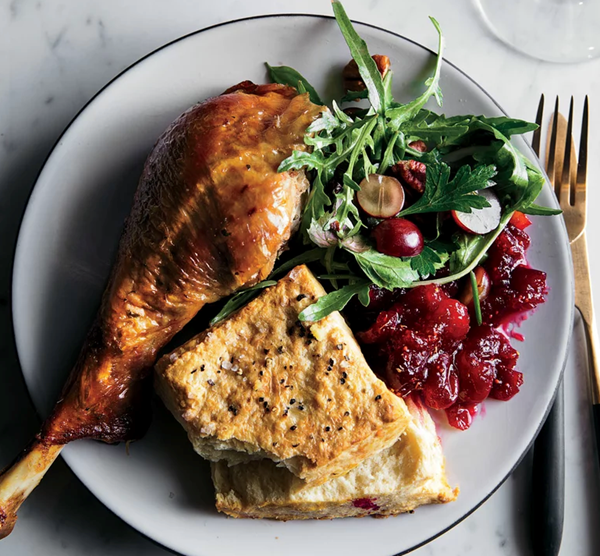 Vinegar-brined roast turkey