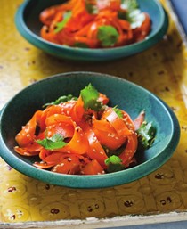Vinegar carrots with toasted sesame seeds