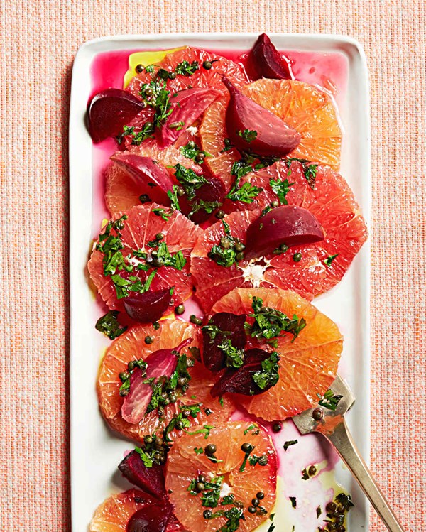 Vinegar-roasted beets with salsa verde