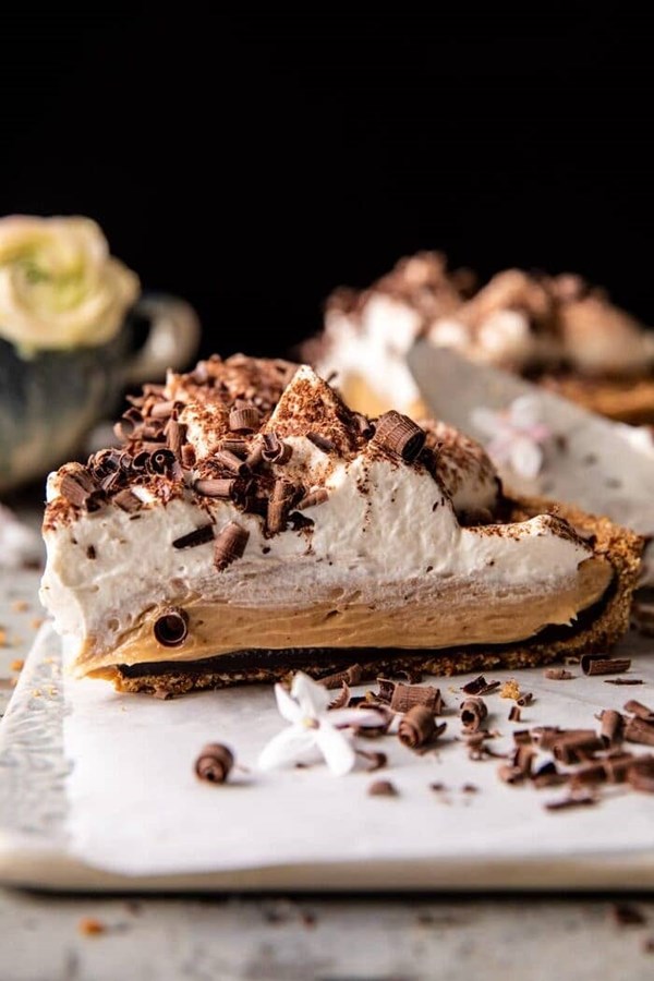 Vintage chocolate peanut butter pie